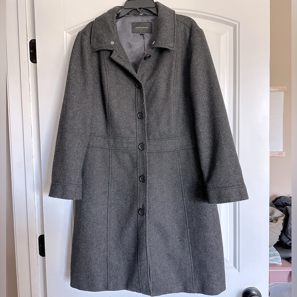 Grey Banana Republic Twill Coat. Medium